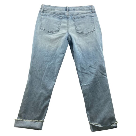 Lee Riders Womens Jeans Size 10 Blue Denim Light Wash Straight Cuffed Casual - Picture 2 of 14